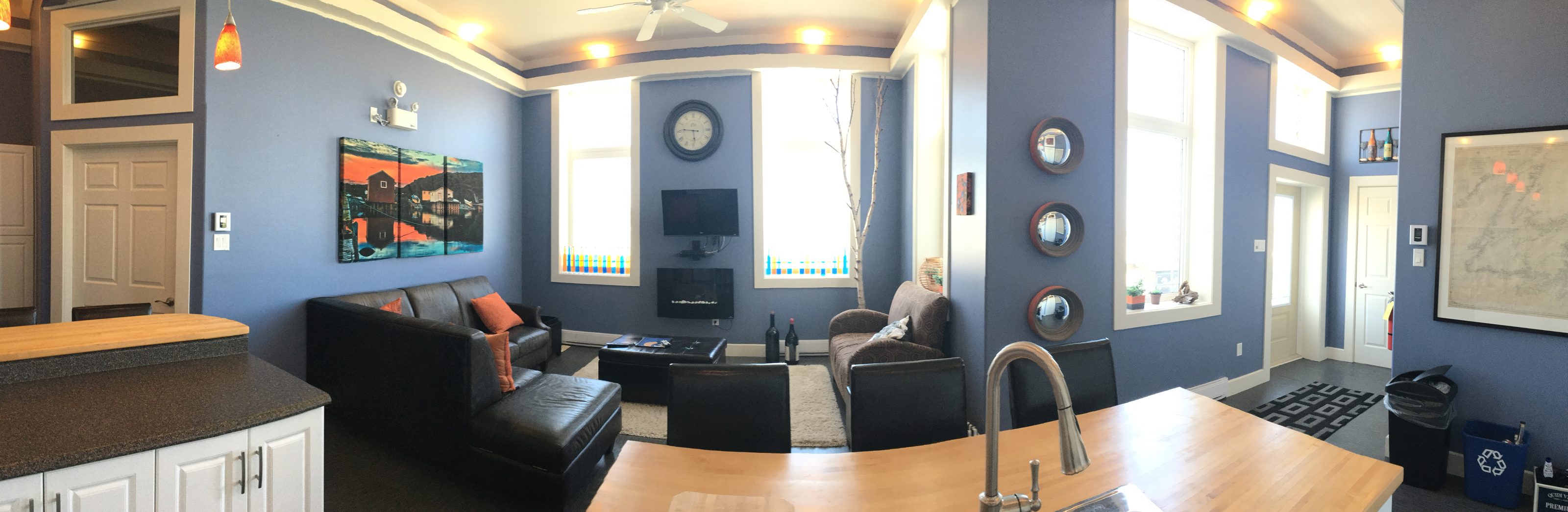 Living area inside the Great Auk Suite